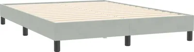 Zdjęcie produktu dla vidaXL Rama łóżka bez materaca jasnoszara 140x210 cm aksamitna