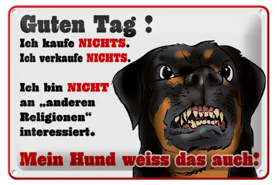 Produktbild von Blechschild Hinweis 30x20cm kaufe nichts Mein Hund weiß das