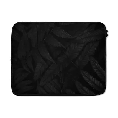 Produktbild von MuchoWow® Laptop Hülle 17 Zoll Laptoptasche Blätter - Schwarz - Weiß - Pflanzen - Botanisch - Zipper - Schutzabdeckung