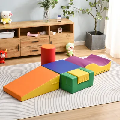 Produktbild von Schaumstoffbausteine (6 St), Riesenbausteine, Bausteine, Bauklötze, Spielbausteine, Großbausteine für Kinder und Baby