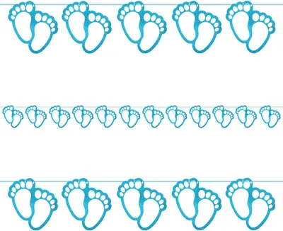 Produktbild von Oblique Unique Füßchen Girlande Konfetti Banner Tischdeko für Baby Shower Party Geburt Taufe Junge - blau