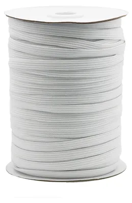 100m Gummiband gestrickt flach 10mm weiß