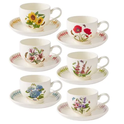 Produktbild von Portmeirion Tasse & Untere 6er Set Botanic Garden Meadow Wiesenblumen