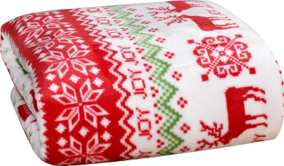 Obrázek produktu pro Bílá vánoční mikroplyšová deka CHRISTMAS JOY Rozměr: 160 x 200 cm