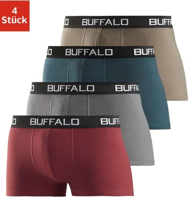 Produktbild von Buffalo Boxer Boxershorts für Herren 4 -teilig bordeaux, grau, petrol, khaki Größe S