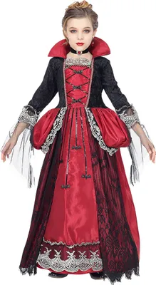 Produktbild von Vampirkönigin - Halloween Kostüm Kinder Mädchen Kindergröße: 122-128