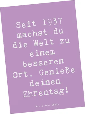 Produktbild von Mr. & Mrs. Panda Fotokarte Spruch 1937 Geburtstag - Lavendeltraum - Geschenk, Geburtstagsjubiläum, Ansichtskarten, Geburtstagsgeschenk, Happy Birthday, Seit, Postkarten