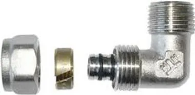 Produktbild von 90°-Winkelstück PEX/PEX, Innengewinde 1/2*16*2, mit Aluminium-Einsatz – H/PA-06-002