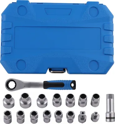 Image de Jeu de clés à douille avec cliquet pour automobile, 17 pièces, douilles 10-24 mm