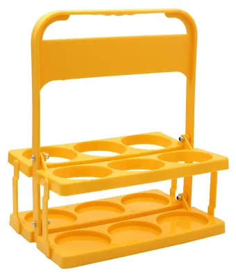 Faltbarer Flaschenhalter für 6 Flaschen, gelb, 26x18x31 cm