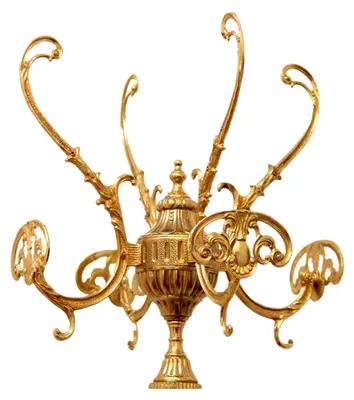 Produktbild von Garderobenständer Kleiderständer Standgarderobe Barock Messing gold, stabil, Metall Vintage Retro Antik mit Haken freistehend rostfrei