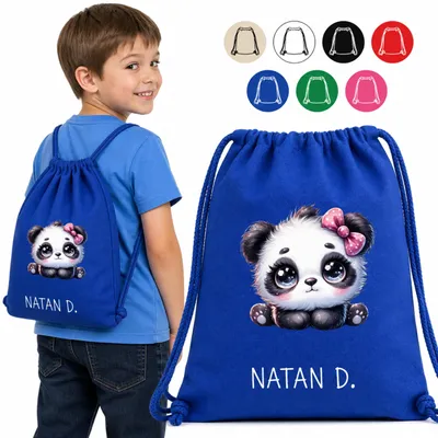 Image de Worek Na Wf - Mała Panda Z Kokardką W Kropki