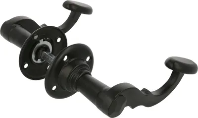 Produktbild von Drückerpaar auf Rosette Schwarz matt Türdrücker 8mm Vierkant Türgriff Türbeschlag Türklinke