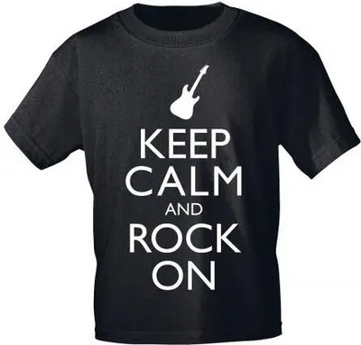 Produktbild von T-Shirt mit Motivdruck - Keep Calm and Rock on - 12925 - Gr. S-XXL Größe - XXL