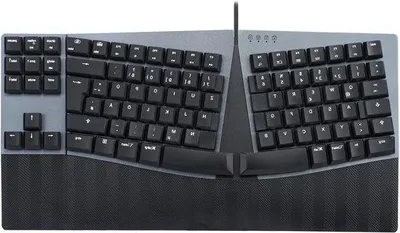 Obrázek produktu pro Ergonomická kompaktní klávesnice – Mechanická klávesnice – Pohodlné psaní – Programovatelné klávesy – TKL design – Červená