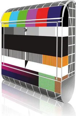 Produktbild von banjado Design Briefkasten Stahl weiß mit Zeitungsfach pulverbeschichtet "Testbild" 38x46x12,5cm & 2 Schlüssel - Postkasten A4 Einwurf inkl. Montagematerial [BKW 10100]