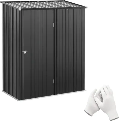 Produktbild von Outsunny Gerätehaus mit Pultdach 1,34 m² Gartenhaus Geräteschuppen Schwarz
