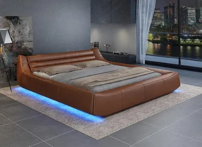Produktbild von Bett Polster Design Luxus Doppel Hotel Betten Schlaf Zimmer Leder Modern Stoff