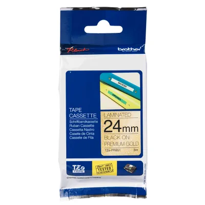 Produktbild von Brother TZE-PR851, Schwarz auf gold, TZe, Schwarz, Wärmeübertragung, China, 5 Jahr(e)