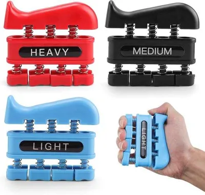 Produktbild von Famanu Handkrafttrainer Set von 3 - Grip Trainer für Fitness, Physiotherapie und Klettern