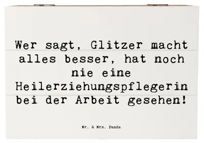 Produktbild von Mr. & Mrs. Panda Geschenkbox Spruch Heilerziehungspflegerin Glanz 22 x 15 cm - Weiß - Geschenk, Berufspassion, geschenkkiste, Geschenke für Berufstätige, Betreuung, Beruf