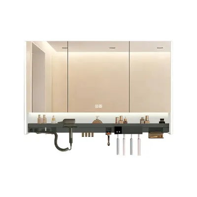Produktbild von LED Badspiegel Schrank mit Anti-Beschlag, 3 Türen, Wandspiegel, Moderne Badezimmerbeleuchtung, Spiegel, Spiegelschrank L100xB15xH75cm【JG749】