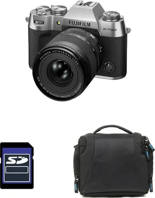 Produktbild von FUJIFILM X-T50 Silber + 16-50 + Tasche + 8 GB SD-Karte