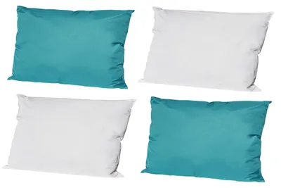 Produktbild von JACK 4x Outdoor Lounge Kissen 30x50cm viele Farben Dekokissen Wasserfest Garten 2x Elfenbein - 2x Petrol