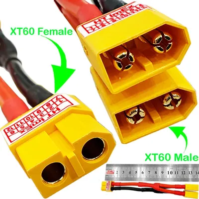 Produktbild von XT60 Y-Adapterkabel Parallel LiPo Akku Buchse Stecker 12AWG Kabel 10cm