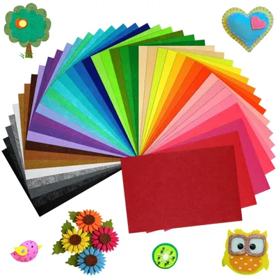 Produktbild von Filzplatten zum Basteln - 40 Stück in verschiedenen Farben - DIY Handwerk und Nähen - 20x30 cm