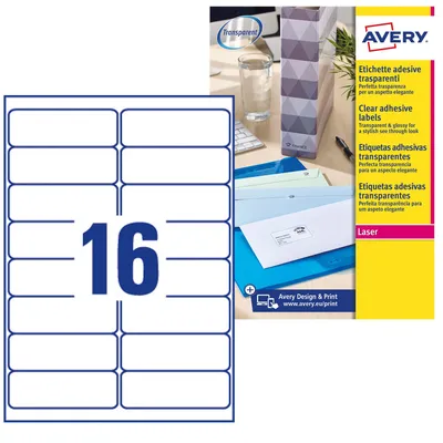 Image de Avery L7562-25 étiquette d'adresse Transparent