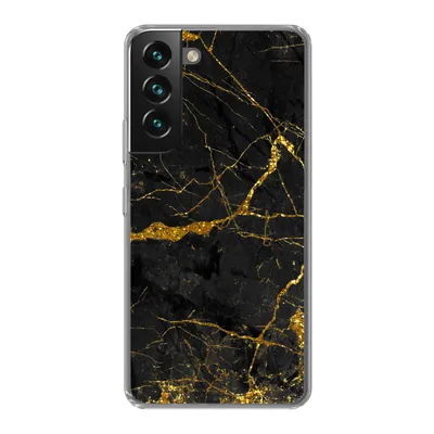 Produktbild von MuchoWow® Handyhülle Schutzhülle Hülle für Samsung Galaxy S22 Marmor - Gold - Schwarz - Marmoroptik - Luxus - Glitzer Silikon Softcase Handy Hülle - Mobiltelefonhülle