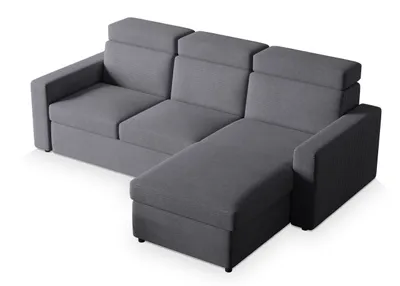 Produktbild von Masseno Ecksofa PADWA mit Schlaffunktion L-Form, Sofa mit Bettkasten, Wohnzimmersofa, Couch, Soffa, Bettsofa, Couchgarnitur- Grau, POSO 60