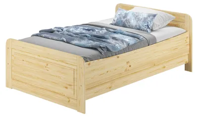 Produktbild von Seniorenbett extra hoch 120x220 Einzelbett Holzbett Massivholz Kiefer Zubehör wählbar V-60.42-12-220ohne Zubehör