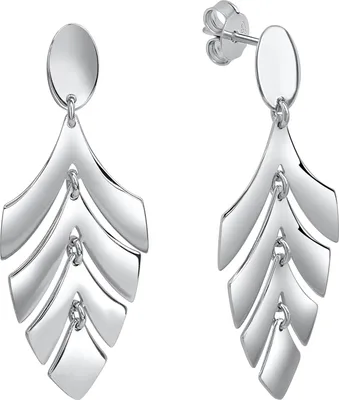 Produktbild von V Ohrstecker 925/- Sterling Silber 3,9cm weiß 301220094