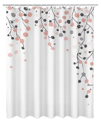 Obrázok produktu pre Biela záclona do sprchy – vodeodolný polyester s háčikmi, 180 x 200 cm
