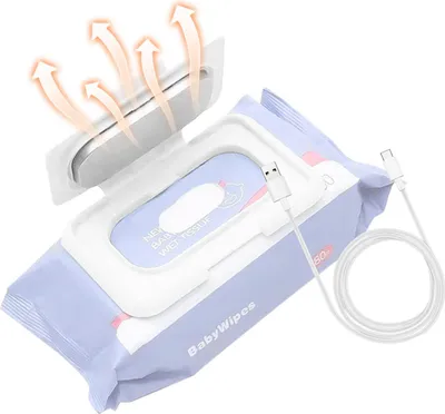 Imagen del producto de Calentador portátil para toallitas húmedas para bebés. Calentador para toallitas húmedas con alimentación USB, ideal para viajes