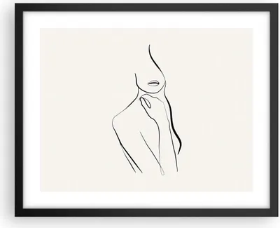 Produktbild von Gerahmtes Poster - Schwarzer Rahmen - Frau Skizze Zeichnung - 50x40 cm - Wand Bild - Wanddeko - Wandbilder - Kunstposter - Wandposter - Bilderrahmen - Bilder - Kunstdruck - P2BAA50x40-5045