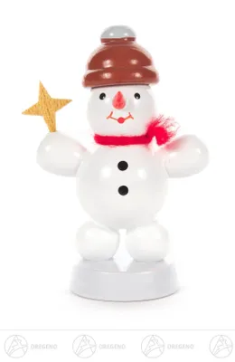 Obrázek produktu pro Miniaturní sněhulák s hvězdou Výška cca 6 cm NOVINKA