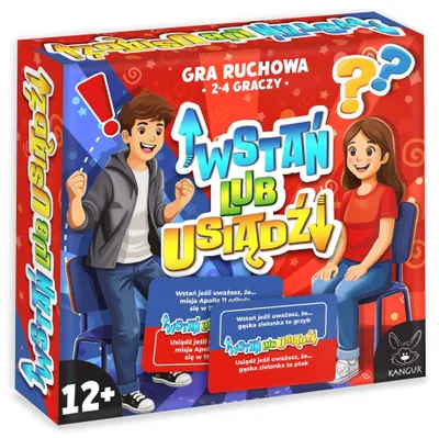 Produktbild von Gesellschaftsspiel, "Aufstehen oder Sitzen", Format 182 x 186 mm
