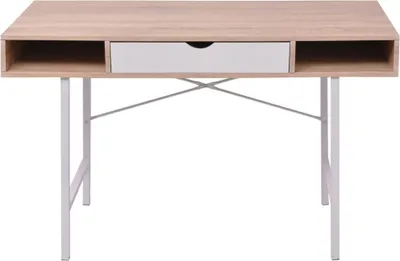 Immagine prodotto di Scrivania con 1 Cassetto Rovere e Bianco