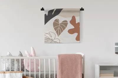 Produktbild von MuchoWow® Wandteppich Wandbehang Sommer - Blatt - Braun 60x60 cm Tapisserie Dekoration Wandtuch - Dekorationen - Wand Decke