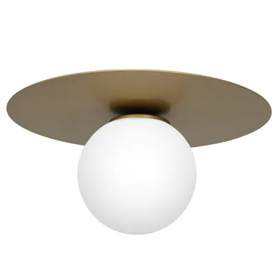 Obrázok produktu pre Závesná lampa Flat, matná zlatá a biela, 1xE14x15W, kov, rozmery: 19x35x35 cm, IP20, Luminex