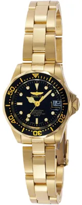 Produktbild von Invicta Pro Diver 8943 Damen Uhr - Quartz Bewegung - Edelstahl mit schwarzem Zifferblatt - 24 mm