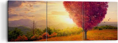 Produktbild von Bild auf Leinwand - Leinwandbild - Baum Wiese Blume - 120x40cm - Wand Bild - Wanddeko - Wandbilder - Leinwanddruck - Bilder - Kunstdruck - Wanddekoration - Leinwand bilder - Wandkunst - CA120x40-3790