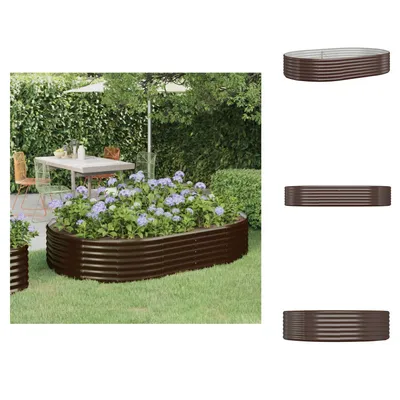 Obrázek produktu pro vidaXL Zvýšený záhon z oceli s práškovým nástřikem 214x140x36 cm Hnědá - Květináče a květináče