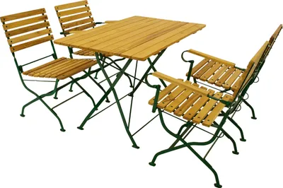 Produktbild von TPFGarden SITZGRUPPE Hobart - Garten-Garnitur 5-teilig, Flachstahl Robinienholz - Gestell verzinkt dunkelgrün