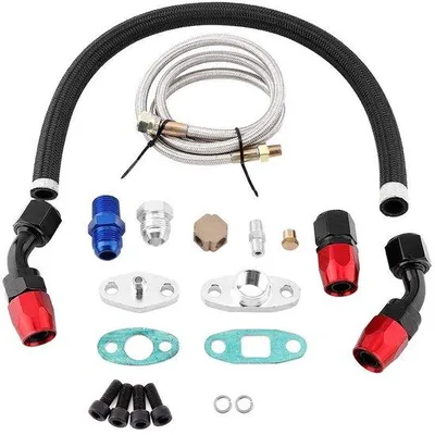 Productafbeelding van Turbo Olie Power Line Kit - Aluminium - Vervangingsadapter set - voor T3, T4, GT35, T70, T66 inlaat- en retourleidingen, AN10