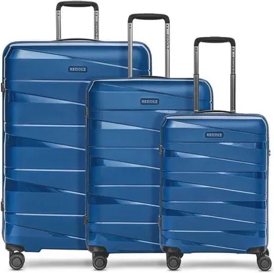 Produktbild von Famanu Hartschalen-Kofferset 3-teilig - Leichtgewicht Polypropylen mit 4 Doppelrollen & TSA-Schloss
