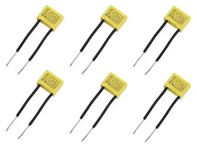 Produktbild von 6 Stück LED Entstörer Kondensator bei Blinkenden Sicherheits kondensatoren nicht ausgehenden LED Lampen Entstörkondensator 0,22µF 275V X2 Radial